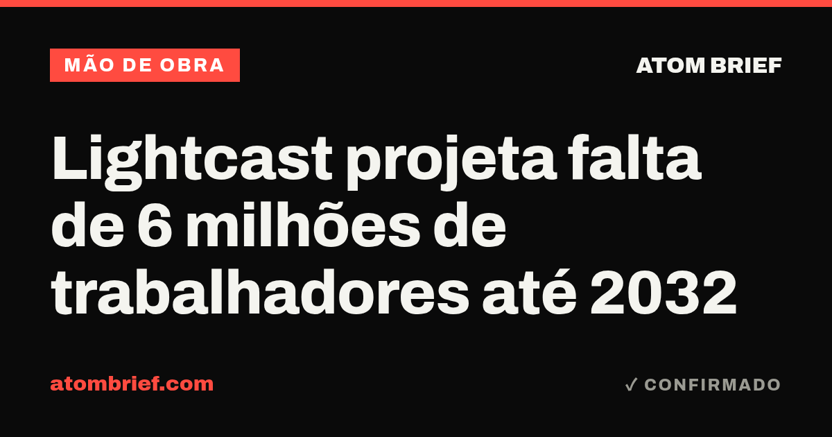Lightcast projeta falta de 6 milhões de trabalhadores até 2032