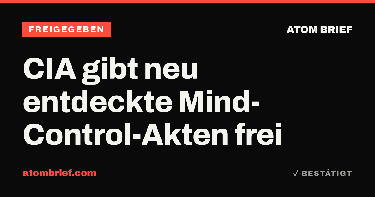 CIA gibt neu entdeckte Mind-Control-Akten frei