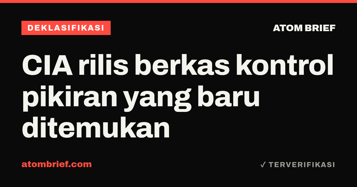 CIA rilis berkas kontrol pikiran yang baru ditemukan