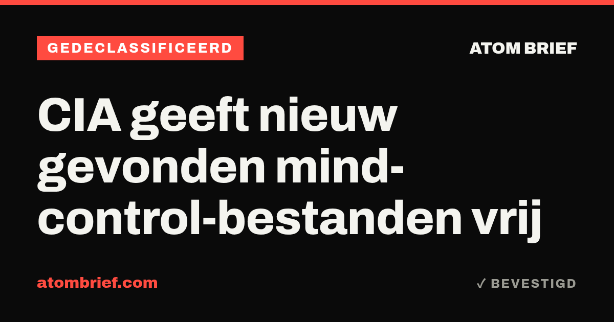 CIA geeft nieuw gevonden mind-control-bestanden vrij