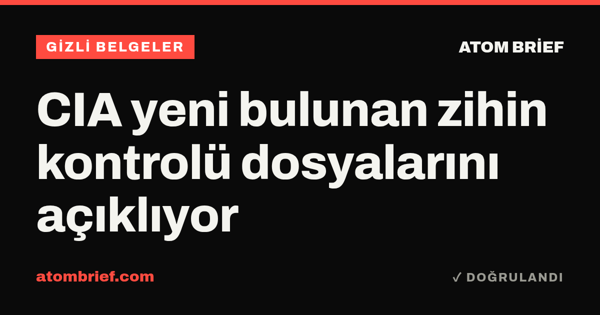 CIA yeni bulunan zihin kontrolü dosyalarını açıklıyor