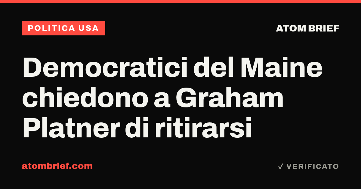 Democratici del Maine chiedono a Graham Platner di ritirarsi