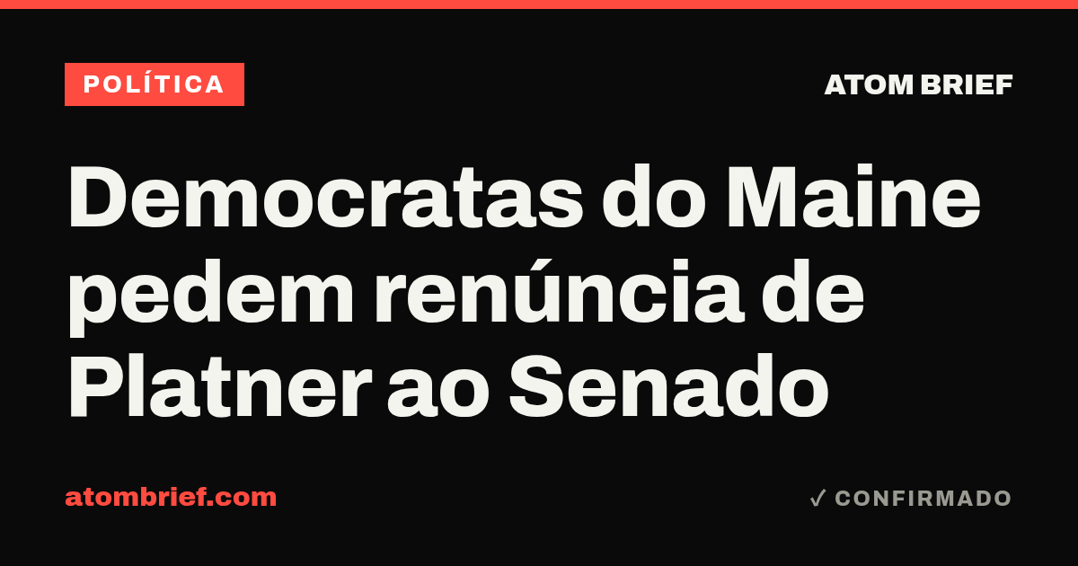 Democratas do Maine pedem renúncia de Platner ao Senado