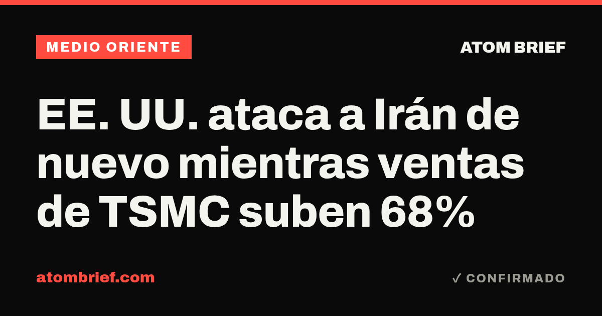 EE. UU. ataca a Irán de nuevo mientras ventas de TSMC suben 68%