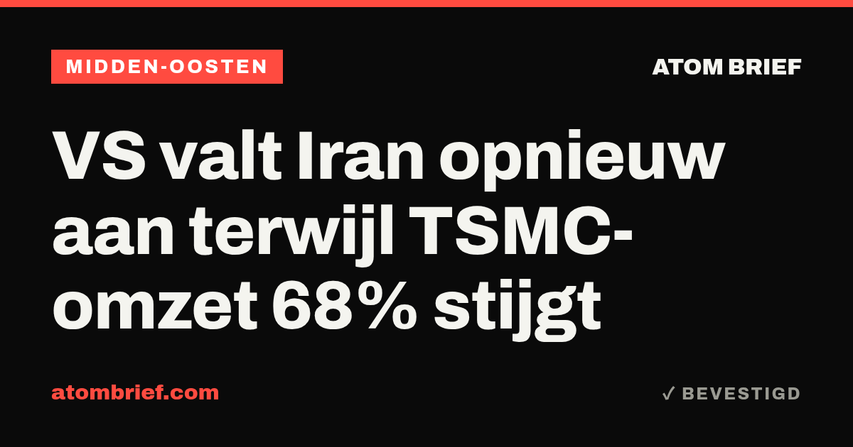 VS valt Iran opnieuw aan terwijl TSMC-omzet 68% stijgt