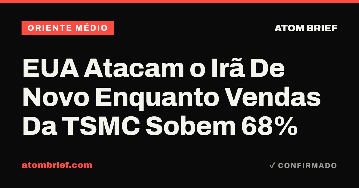 EUA Atacam o Irã De Novo Enquanto Vendas Da TSMC Sobem 68%