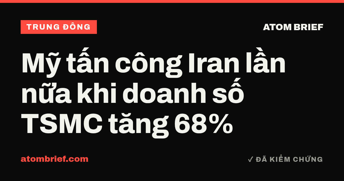 Mỹ tấn công Iran lần nữa khi doanh số TSMC tăng 68%