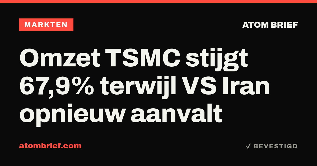 Omzet TSMC stijgt 67,9% terwijl VS Iran opnieuw aanvalt