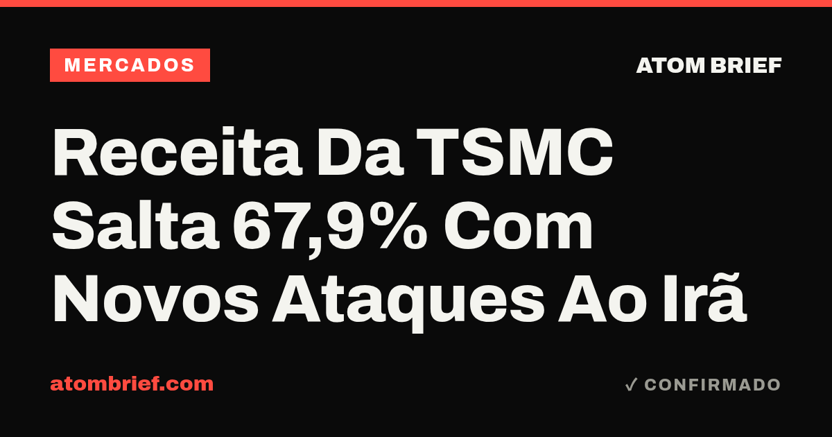 Receita Da TSMC Salta 67,9% Com Novos Ataques Ao Irã