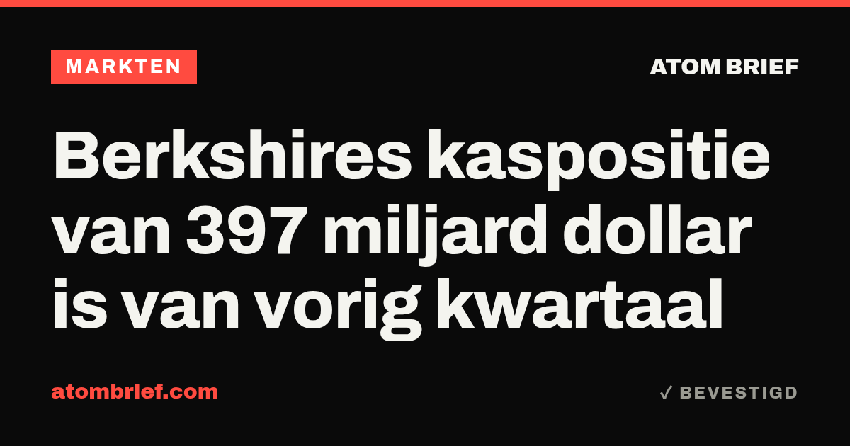Berkshires kaspositie van 397 miljard dollar is van vorig kwartaal