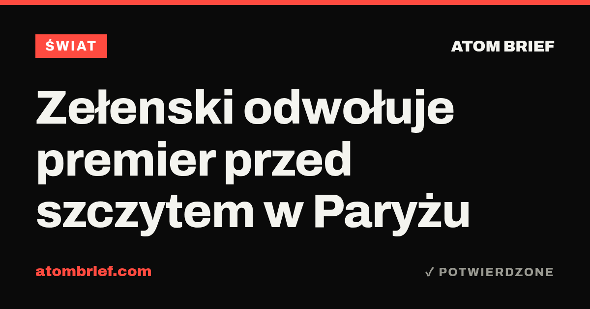 Zełenski odwołuje premier przed szczytem w Paryżu