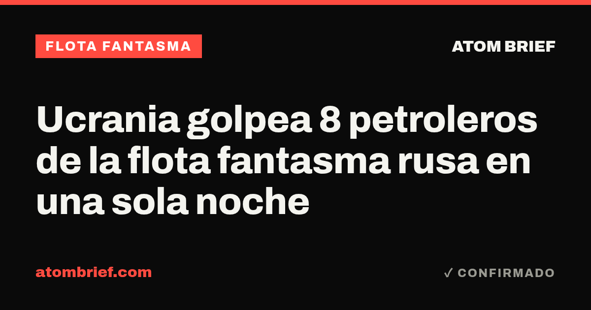 Ucrania golpea 8 petroleros de la flota fantasma rusa en una sola noche