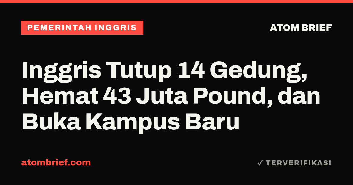 Inggris Tutup 14 Gedung, Hemat 43 Juta Pound, dan Buka Kampus Baru