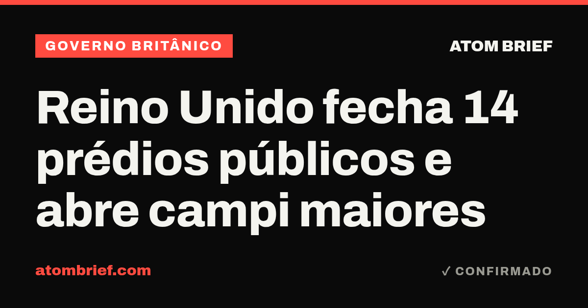 Reino Unido fecha 14 prédios públicos e abre campi maiores
