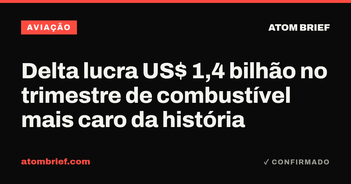 Delta lucra US$ 1,4 bilhão no trimestre de combustível mais caro da história