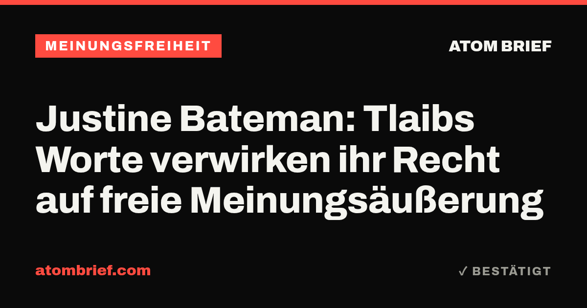 Justine Bateman: Tlaibs Worte verwirken ihr Recht auf freie Meinungsäußerung