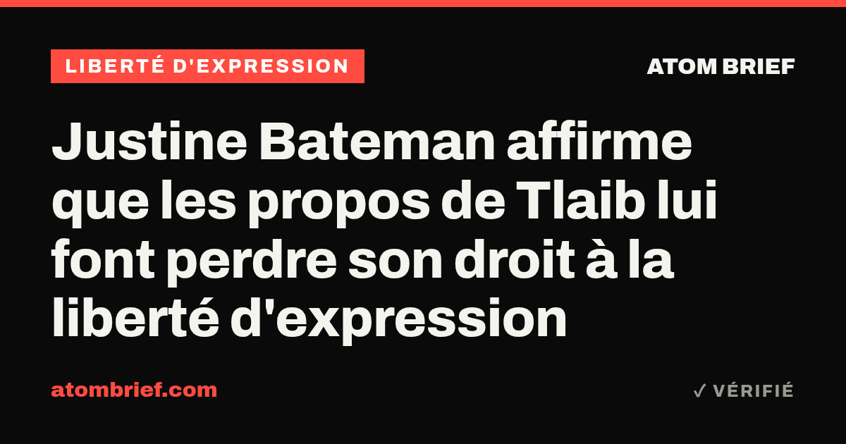Justine Bateman affirme que les propos de Tlaib lui font perdre son droit à la liberté d'expression