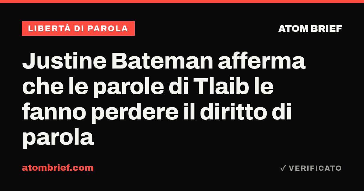Justine Bateman afferma che le parole di Tlaib le fanno perdere il diritto di parola