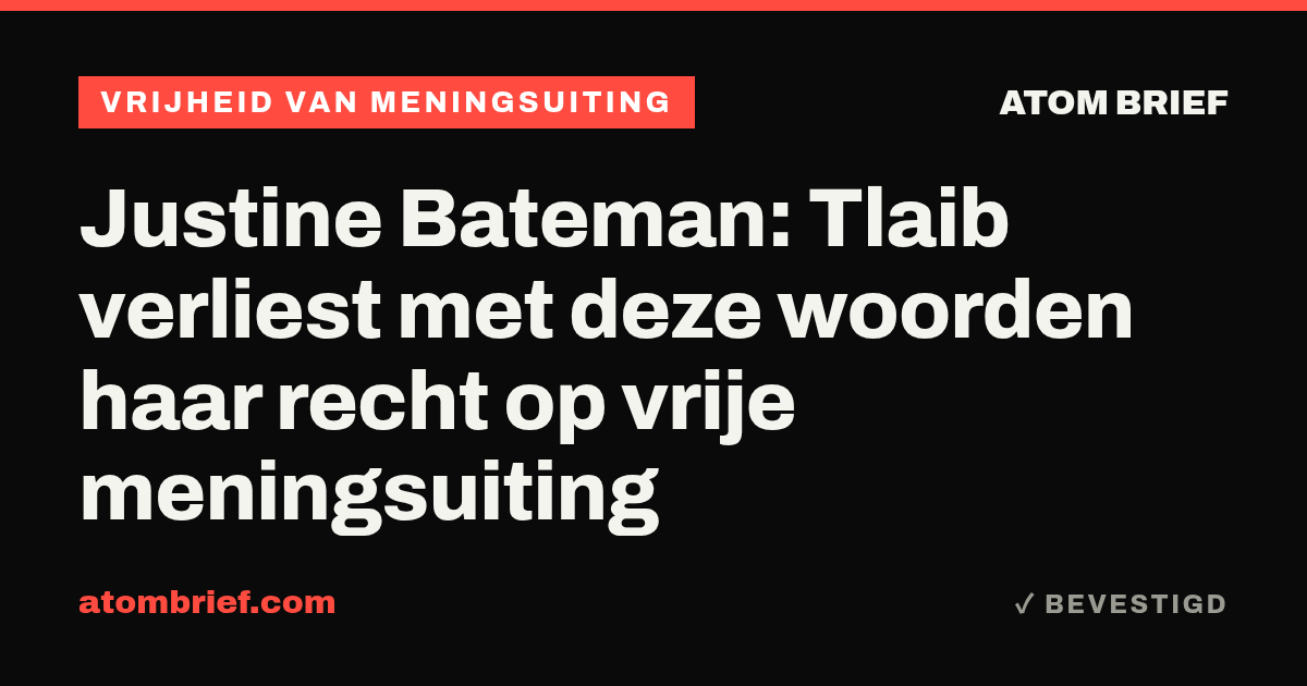 Justine Bateman: Tlaib verliest met deze woorden haar recht op vrije meningsuiting