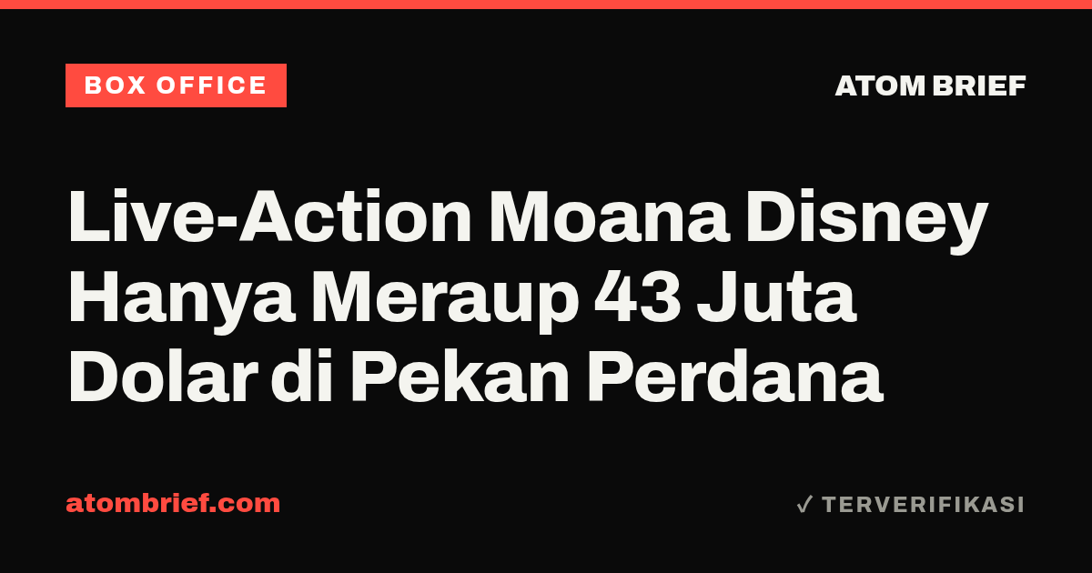 Live-Action Moana Disney Hanya Meraup 43 Juta Dolar di Pekan Perdana