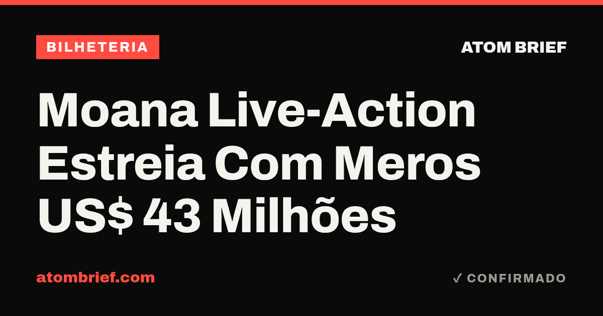 Moana Live-Action Estreia Com Meros US$ 43 Milhões
