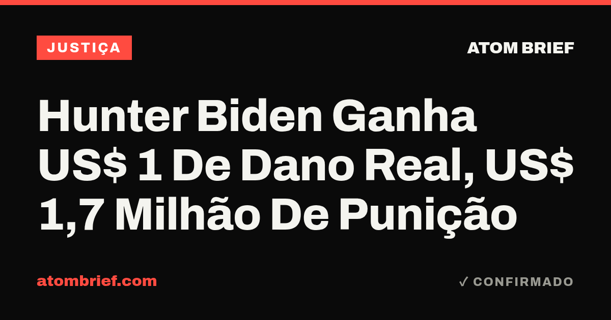 Hunter Biden Ganha US$ 1 De Dano Real, US$ 1,7 Milhão De Punição