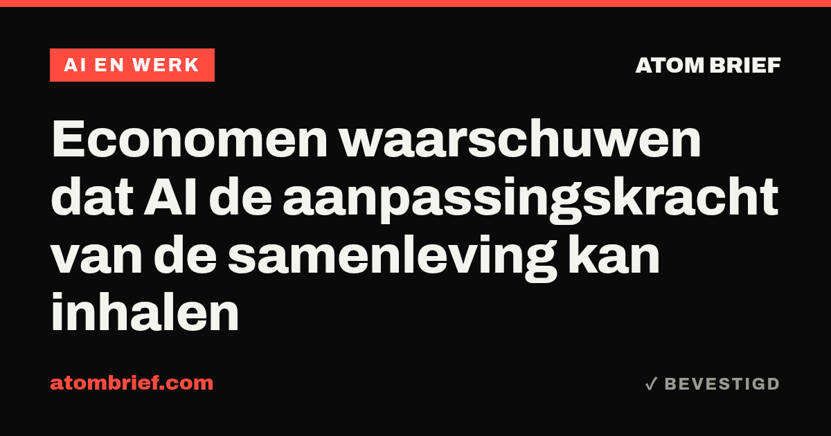 Economen waarschuwen dat AI de aanpassingskracht van de samenleving kan inhalen