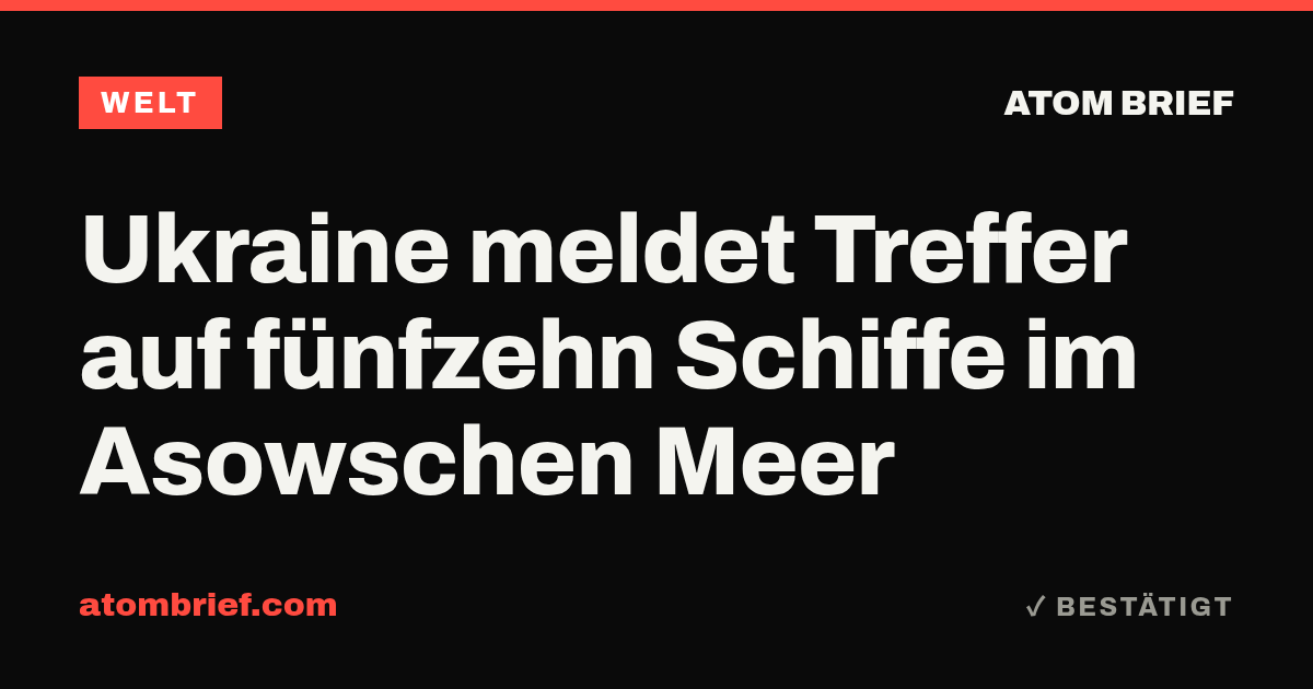 Ukraine meldet Treffer auf fünfzehn Schiffe im Asowschen Meer