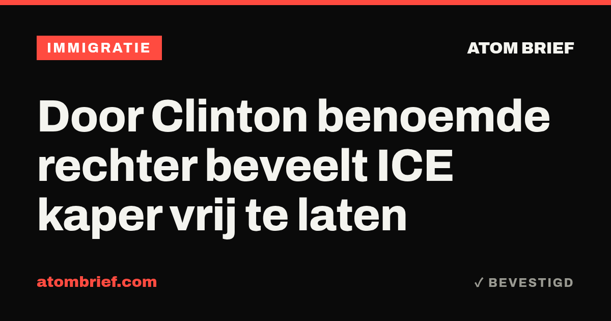 Door Clinton benoemde rechter beveelt ICE kaper vrij te laten