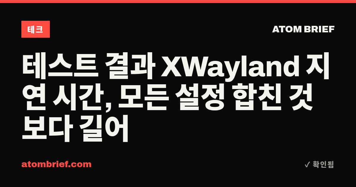 테스트 결과 XWayland 지연 시간, 모든 설정 합친 것보다 길어
