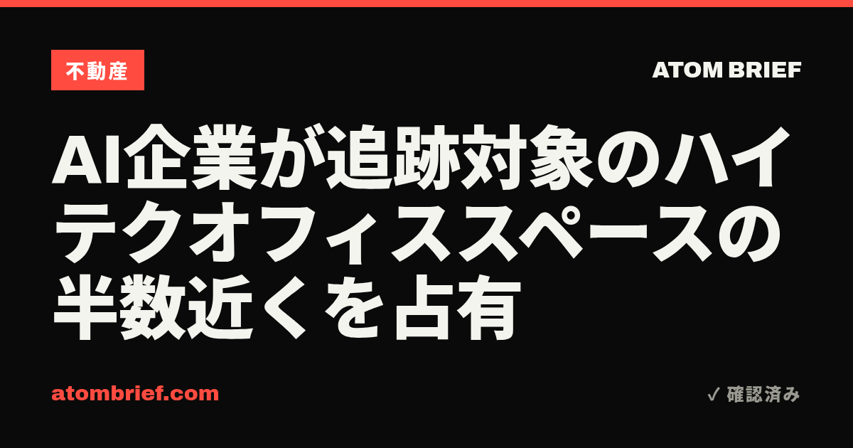 AI企業が追跡対象のハイテクオフィススペースの半数近くを占有