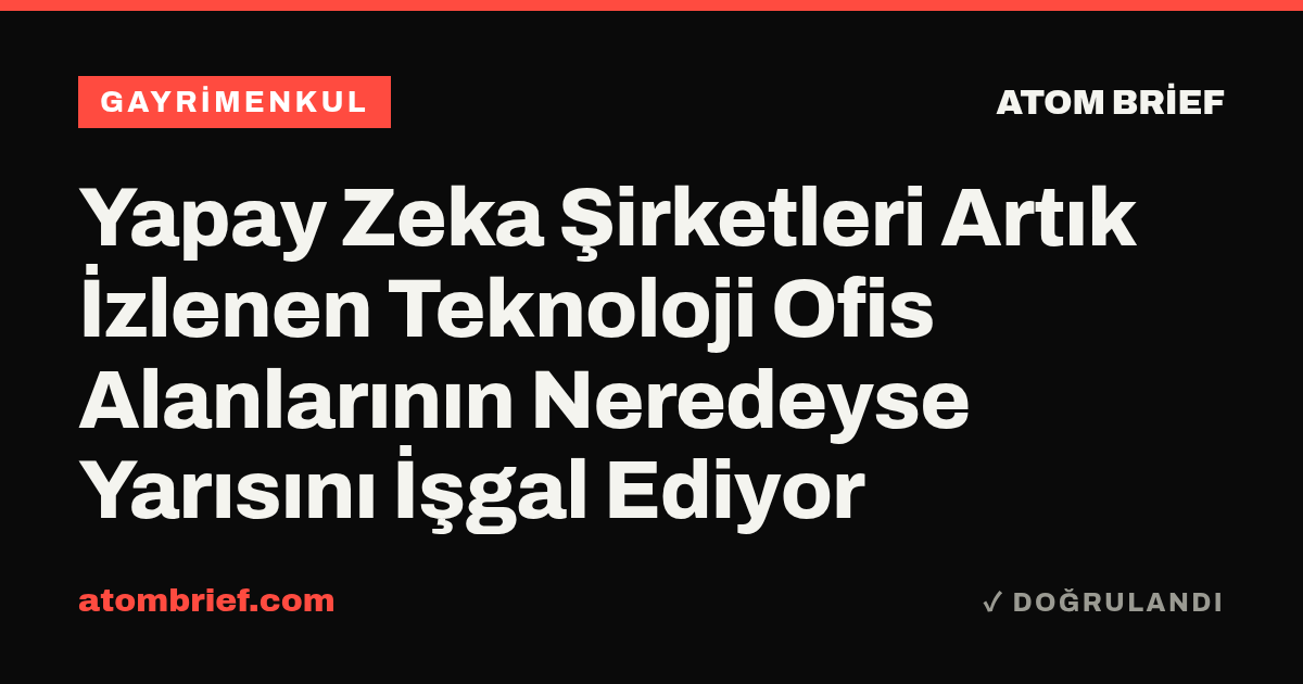 Yapay Zeka Şirketleri Artık İzlenen Teknoloji Ofis Alanlarının Neredeyse Yarısını İşgal Ediyor