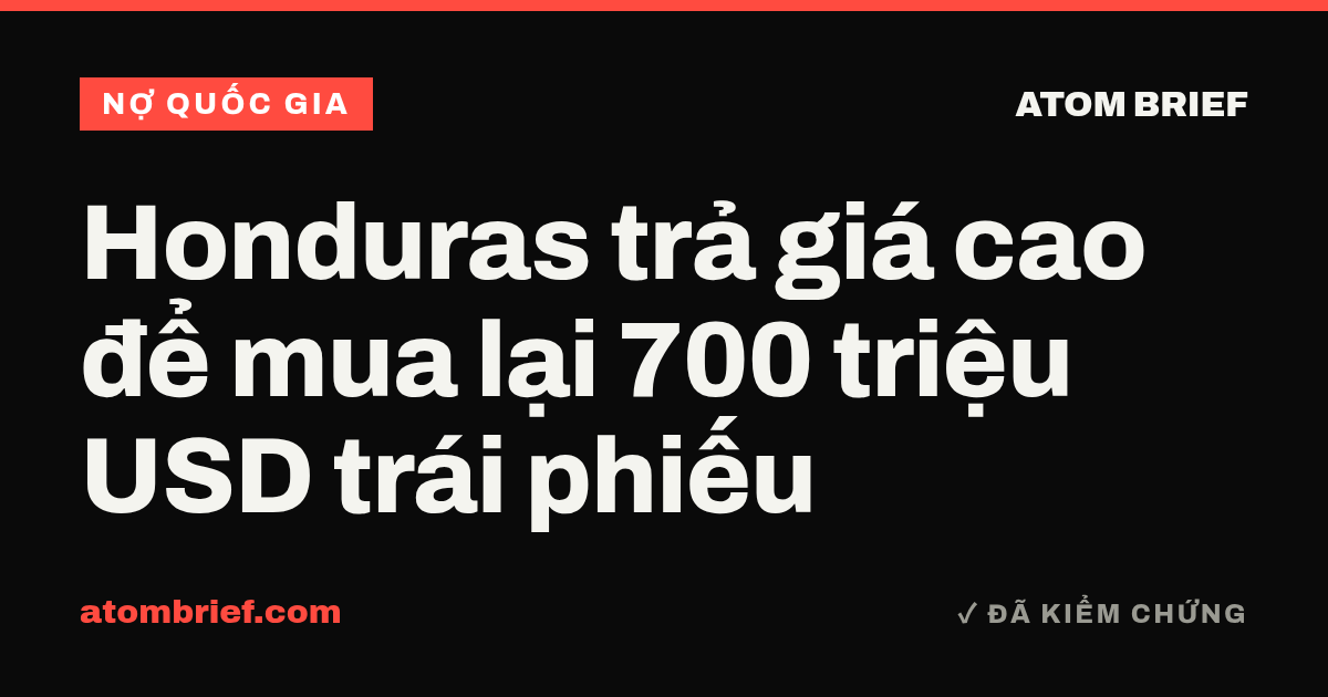 Honduras trả giá cao để mua lại 700 triệu USD trái phiếu