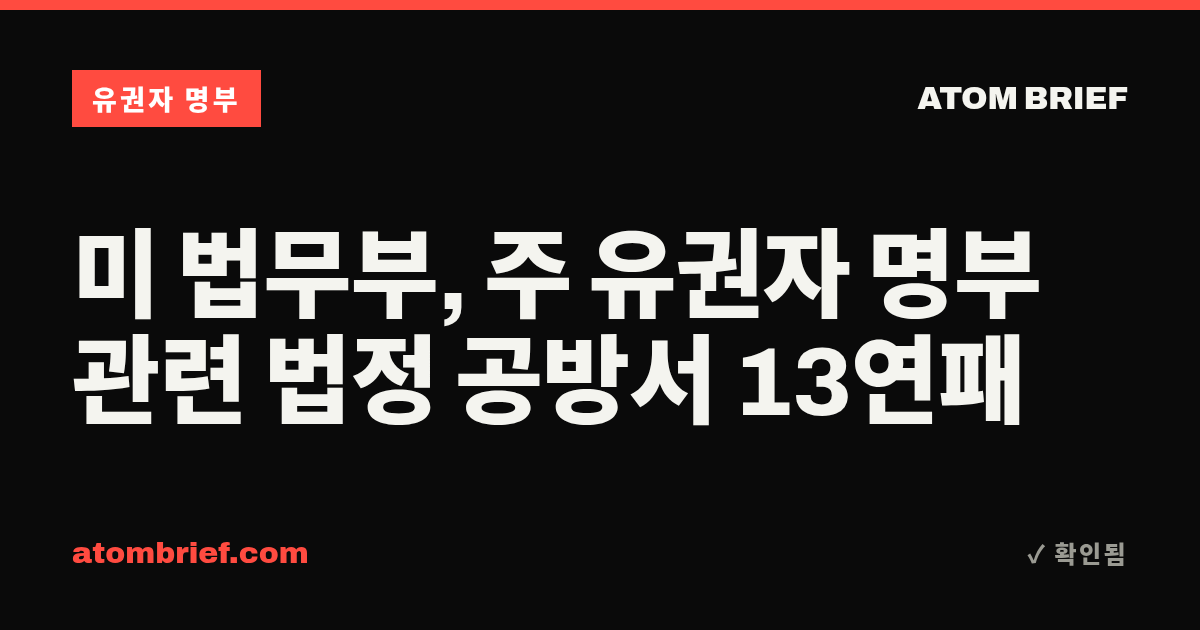 미 법무부, 주 유권자 명부 관련 법정 공방서 13연패
