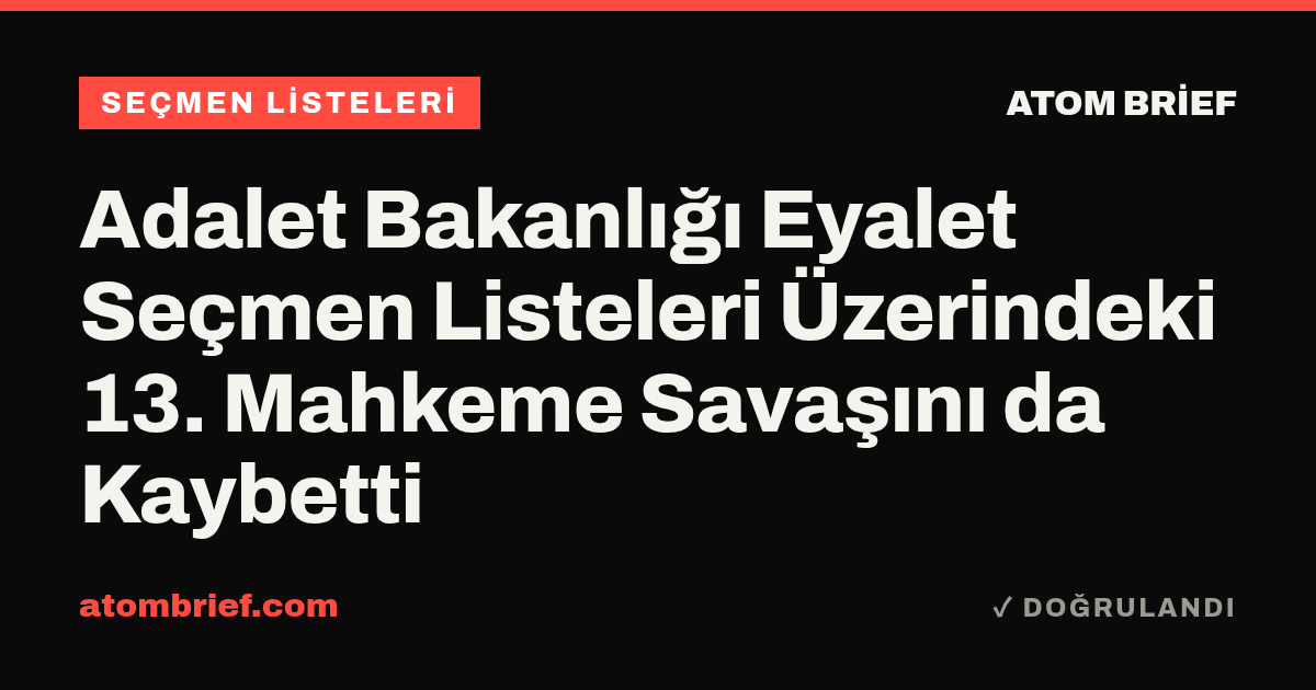 Adalet Bakanlığı Eyalet Seçmen Listeleri Üzerindeki 13. Mahkeme Savaşını da Kaybetti