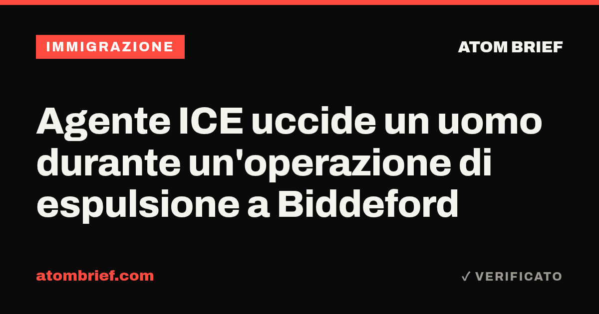 Agente ICE uccide un uomo durante un'operazione di espulsione a Biddeford