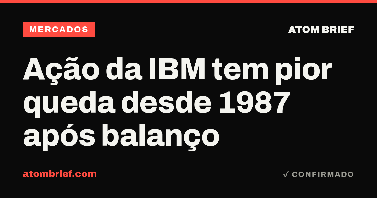 Ação da IBM tem pior queda desde 1987 após balanço