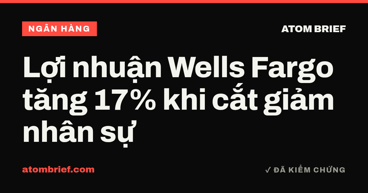 Lợi nhuận Wells Fargo tăng 17% khi cắt giảm nhân sự