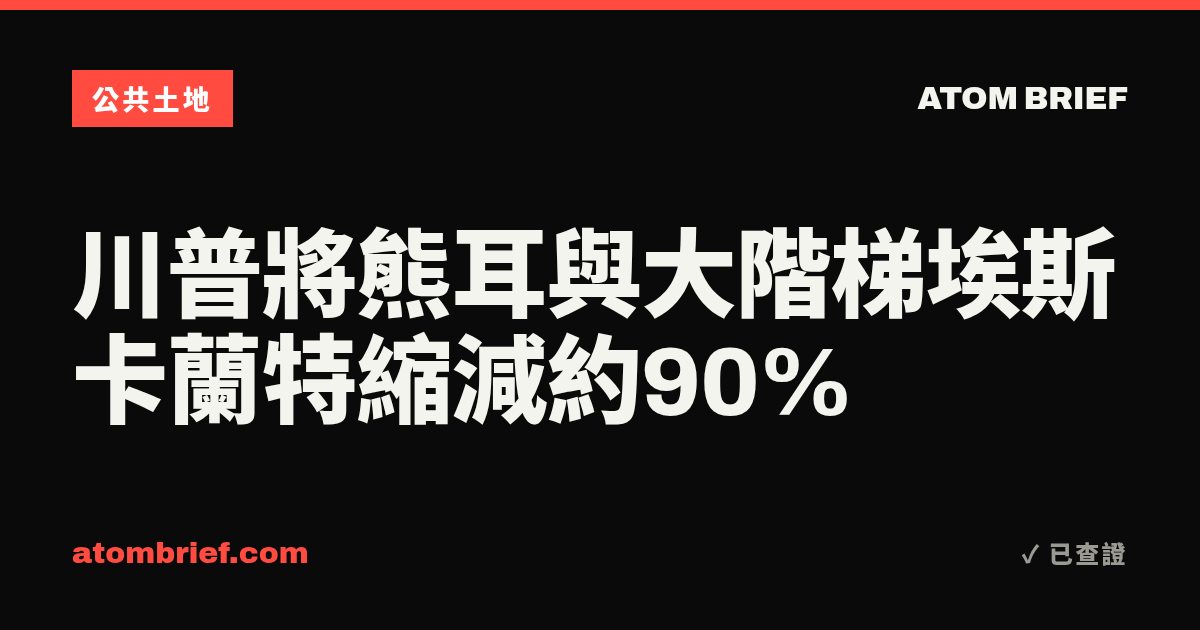 川普將熊耳與大階梯埃斯卡蘭特縮減約90%