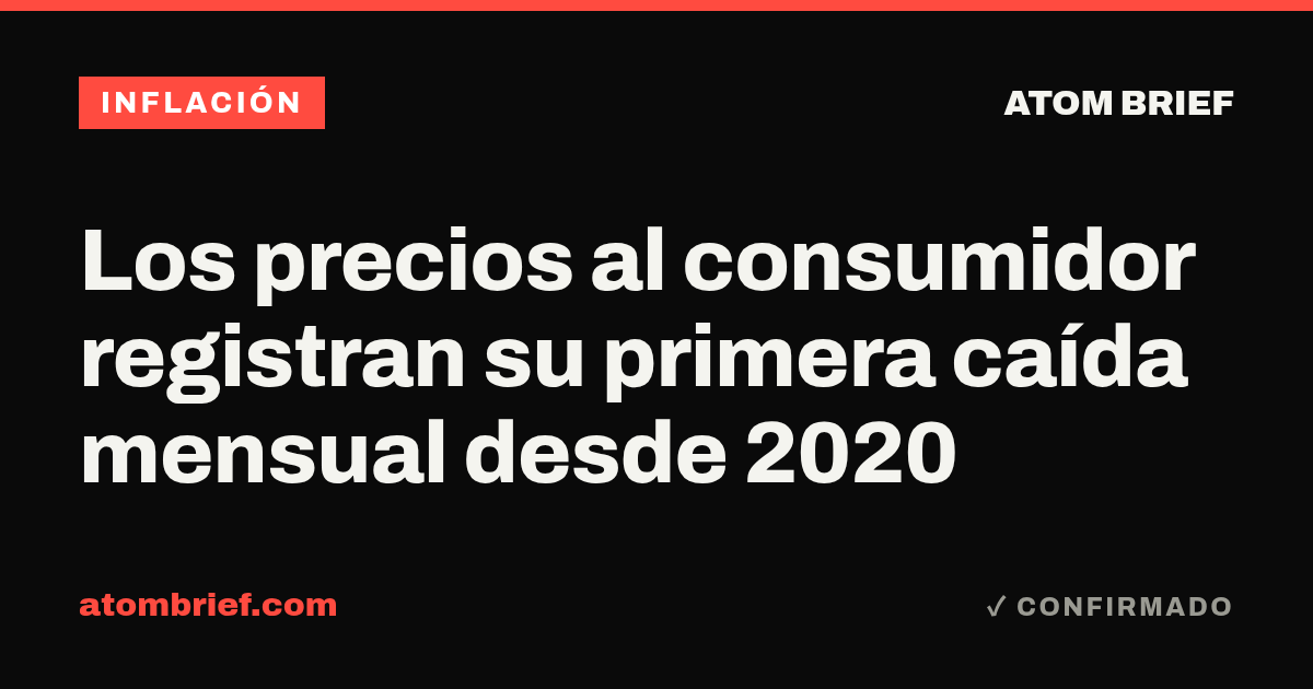 Los precios al consumidor registran su primera caída mensual desde 2020