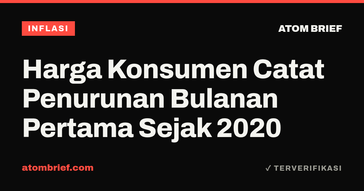 Harga Konsumen Catat Penurunan Bulanan Pertama Sejak 2020