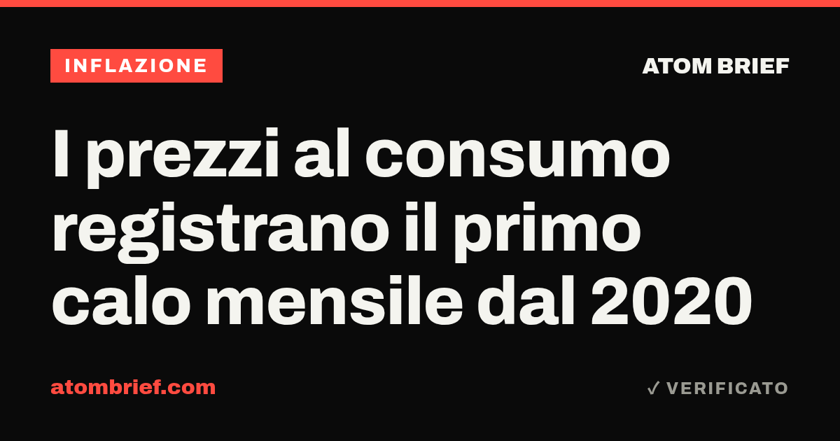 I prezzi al consumo registrano il primo calo mensile dal 2020