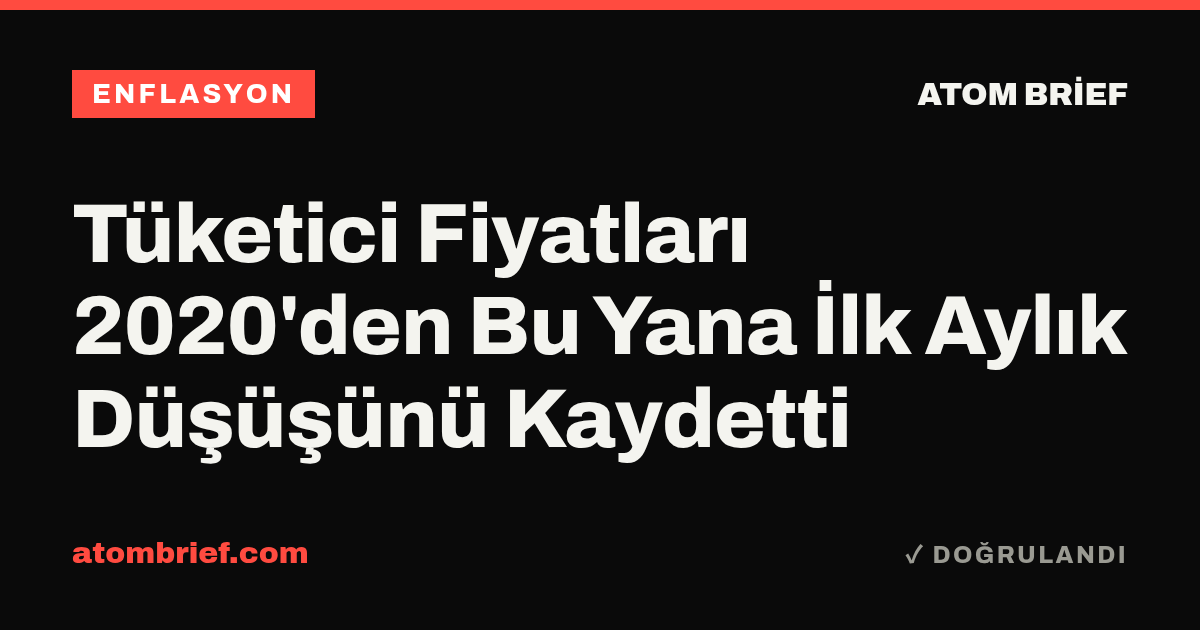 Tüketici Fiyatları 2020'den Bu Yana İlk Aylık Düşüşünü Kaydetti