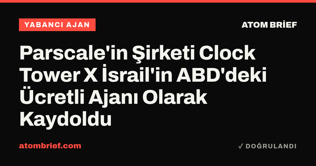 Parscale'in Şirketi Clock Tower X İsrail'in ABD'deki Ücretli Ajanı Olarak Kaydoldu