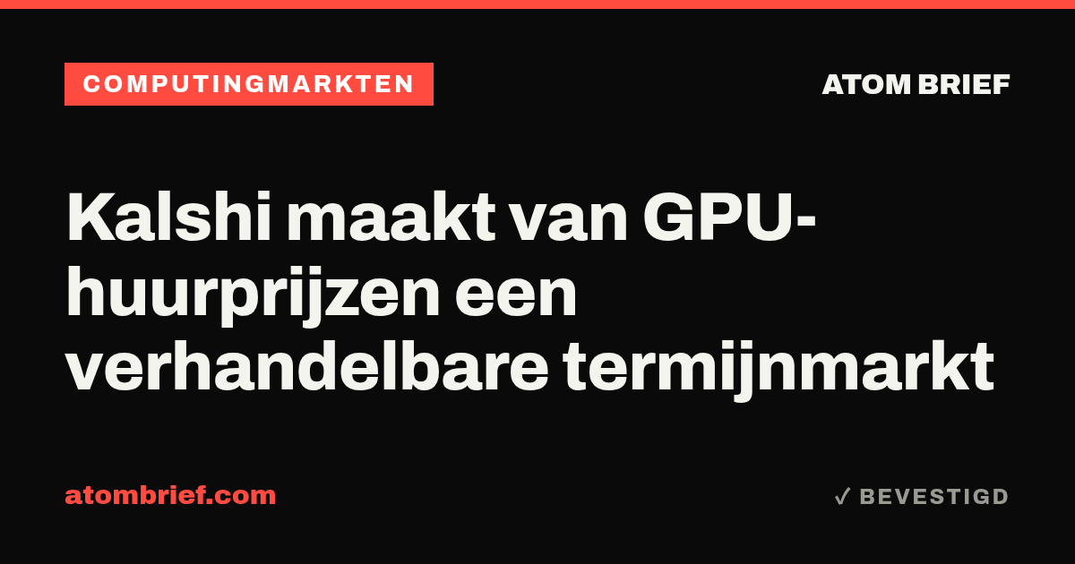 Kalshi maakt van GPU-huurprijzen een verhandelbare termijnmarkt