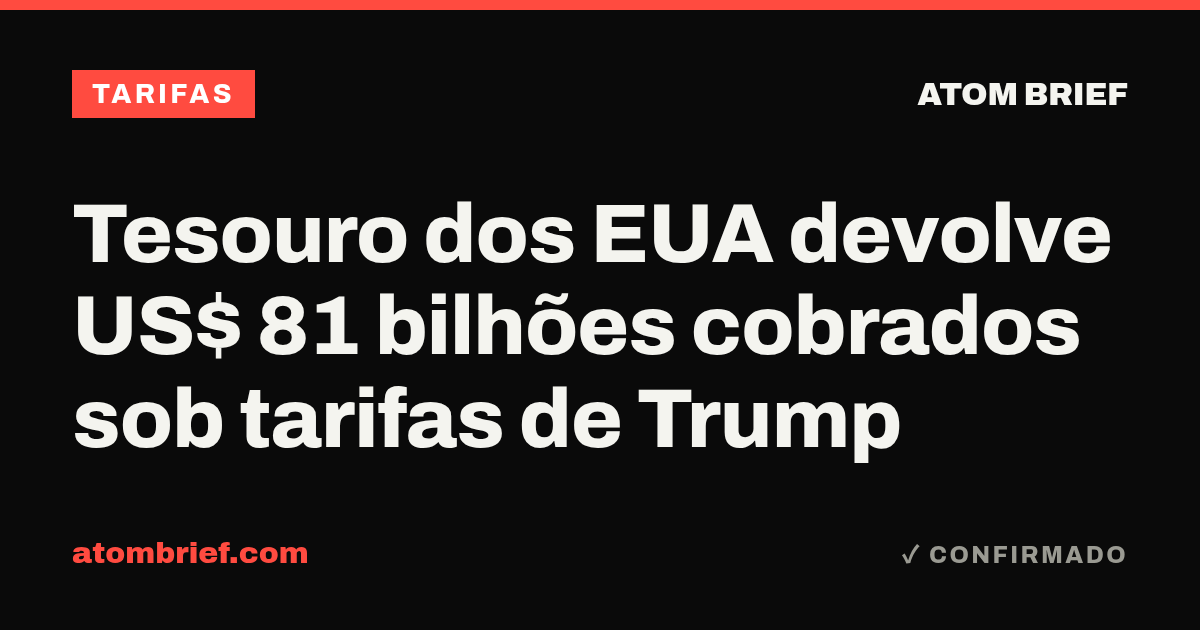 Tesouro dos EUA devolve US$ 81 bilhões cobrados sob tarifas de Trump