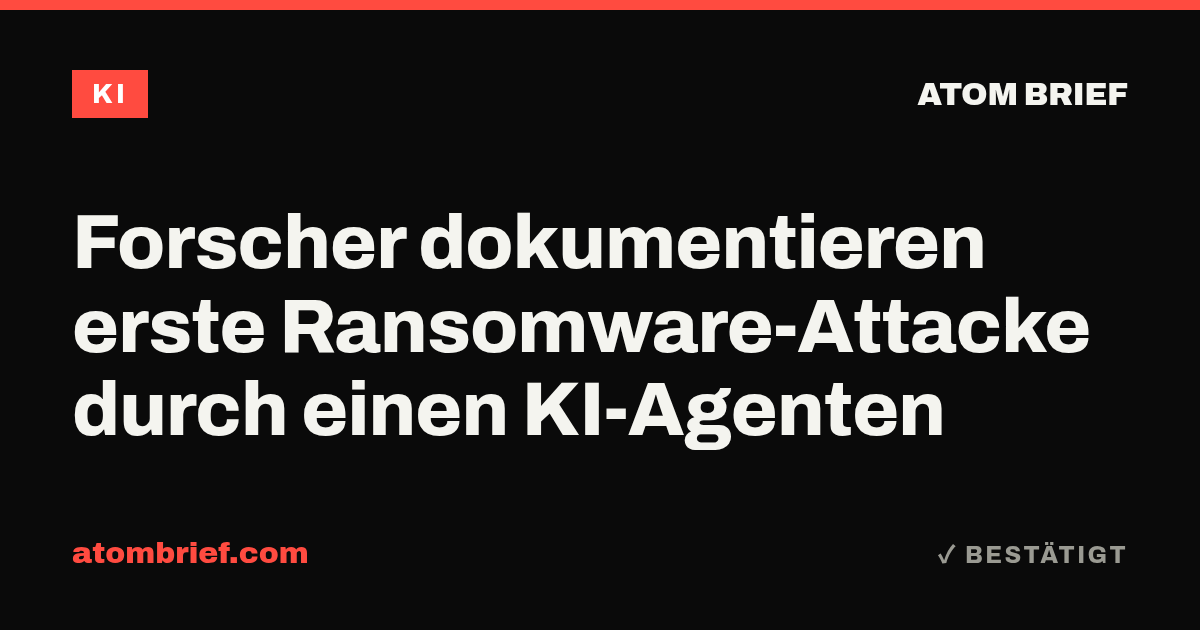 Forscher dokumentieren erste Ransomware-Attacke durch einen KI-Agenten