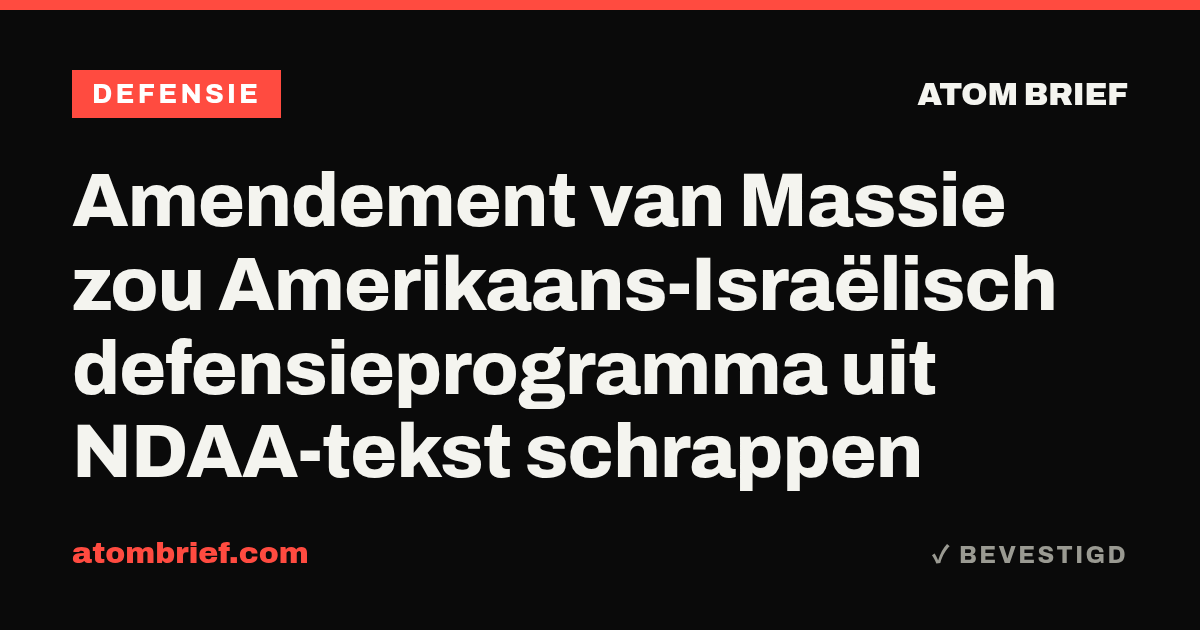 Amendement van Massie zou Amerikaans-Israëlisch defensieprogramma uit NDAA-tekst schrappen