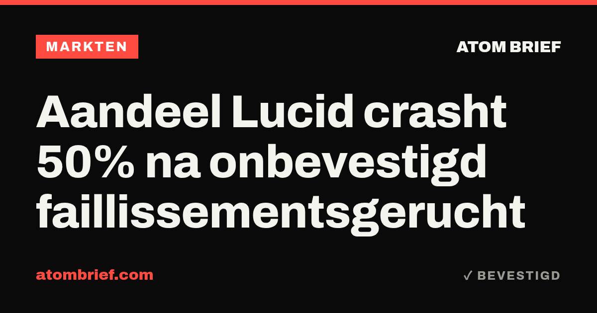 Aandeel Lucid crasht 50% na onbevestigd faillissementsgerucht