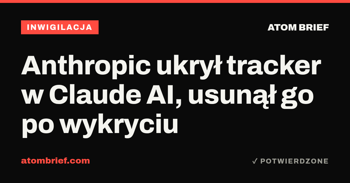 Anthropic ukrył tracker w Claude AI, usunął go po wykryciu